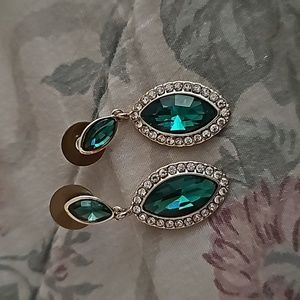 Monet emerald and zirconia earrings